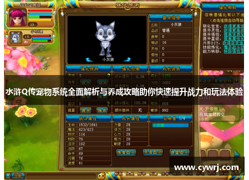水浒Q传宠物系统全面解析与养成攻略助你快速提升战力和玩法体验